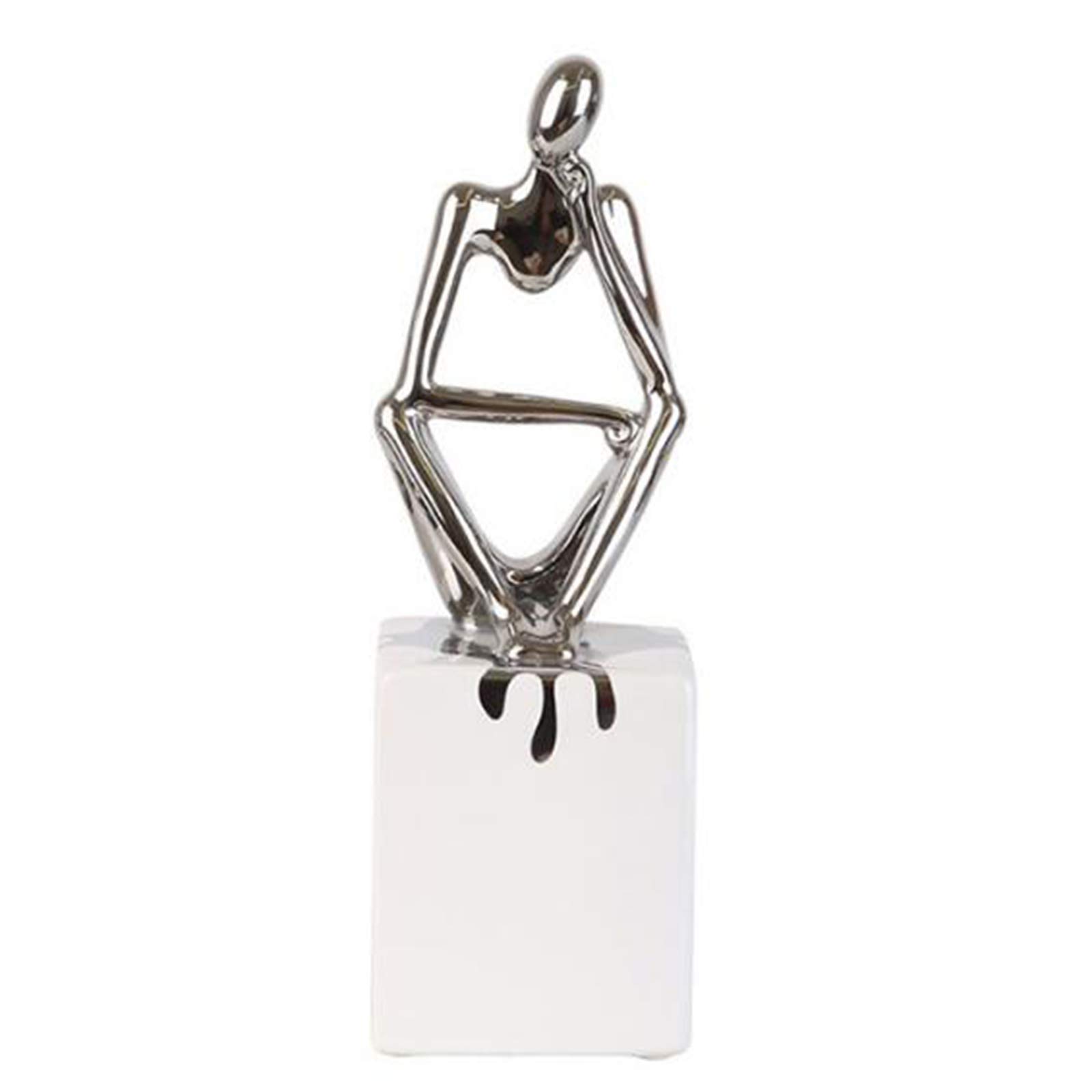 Ozdoby, ozdoby do salonu, figura myśliciela, ręcznie robiona abstrakcyjna ceramiczna rzeźba myśliciela, siedząca figura, ozdoby dekoracyjne, nowoczesna sztuka f