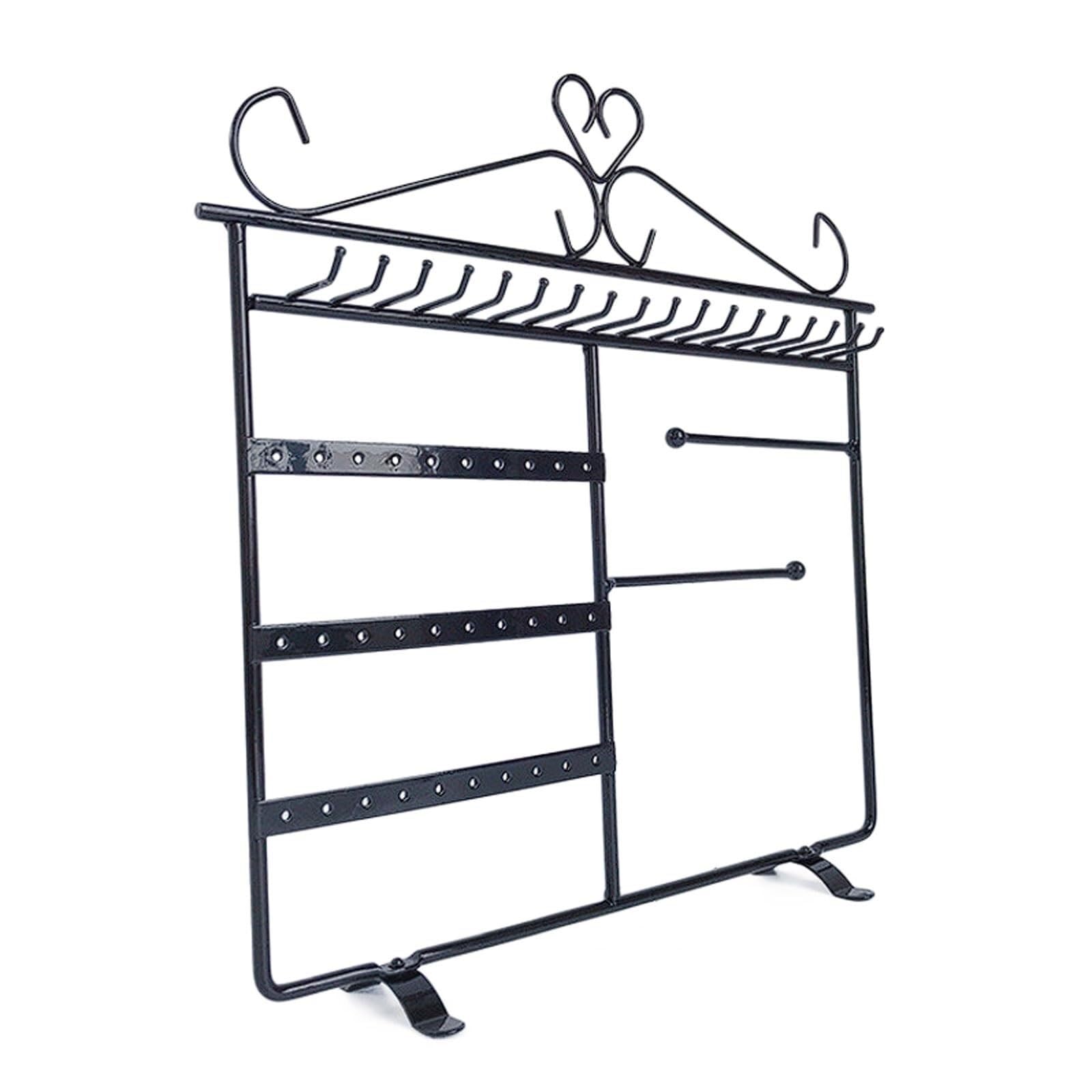 WxuuLTGJR Iron Jewelry Display Stand Wall Mount Necklace Tower Rack Desktop Jewelry Easel Stand Earring Organizer Tree Hanging Showcase Holder