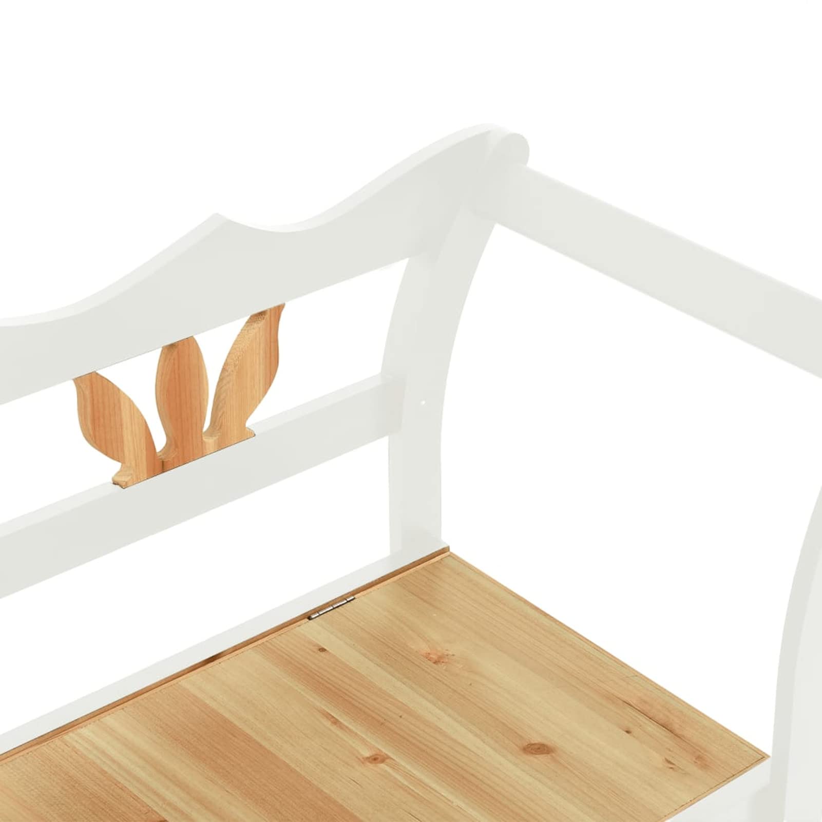 Homgoday Sitzbank mit Stauraum Sitztruhe Truhenbank Wohnzimmerbank Flurbank Rückenlehne und Armlehnen Flurbank Bank Wartebank Wohnzimmer Flur Weiß 107x45x75,5 cm Massivholz Tanne