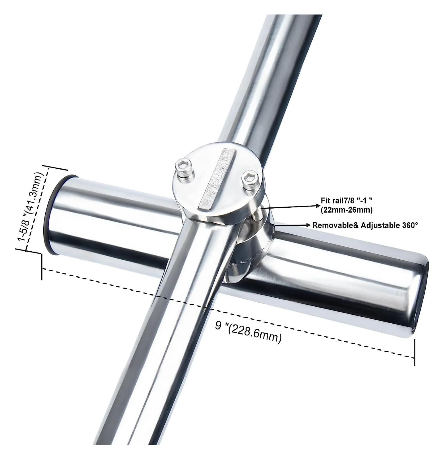 2 szt. Zaciskowy uchwyt na wędki 7/8"-1" 316 SS