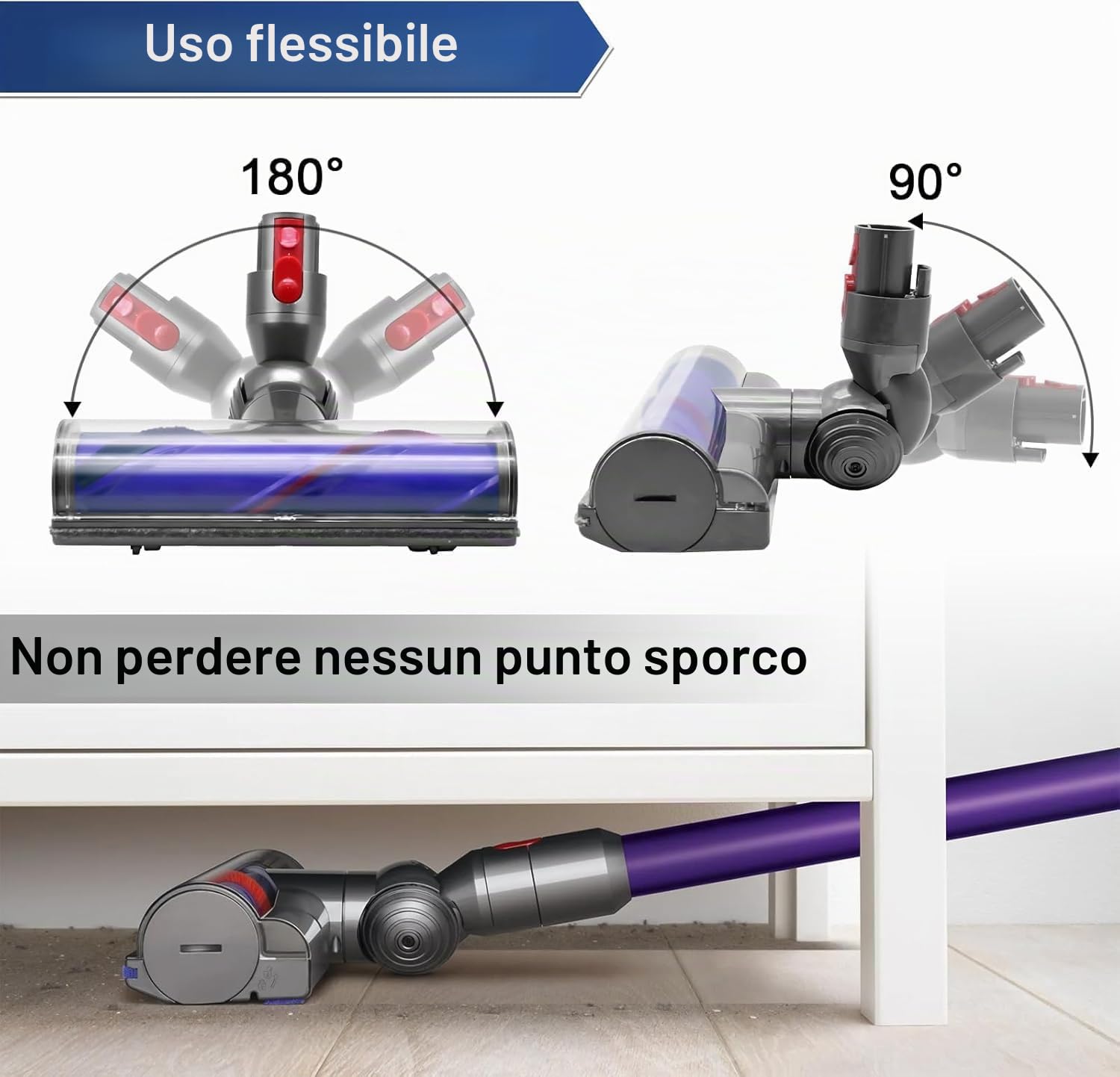Testina di spazzola elettrica per Dyson V7 V8 V10 V11 V15 SV10 SV11 SV12 SV14 Motorhead - Ricambio per spazzola a rullo, compatibile con tappeti e pavimenti duri