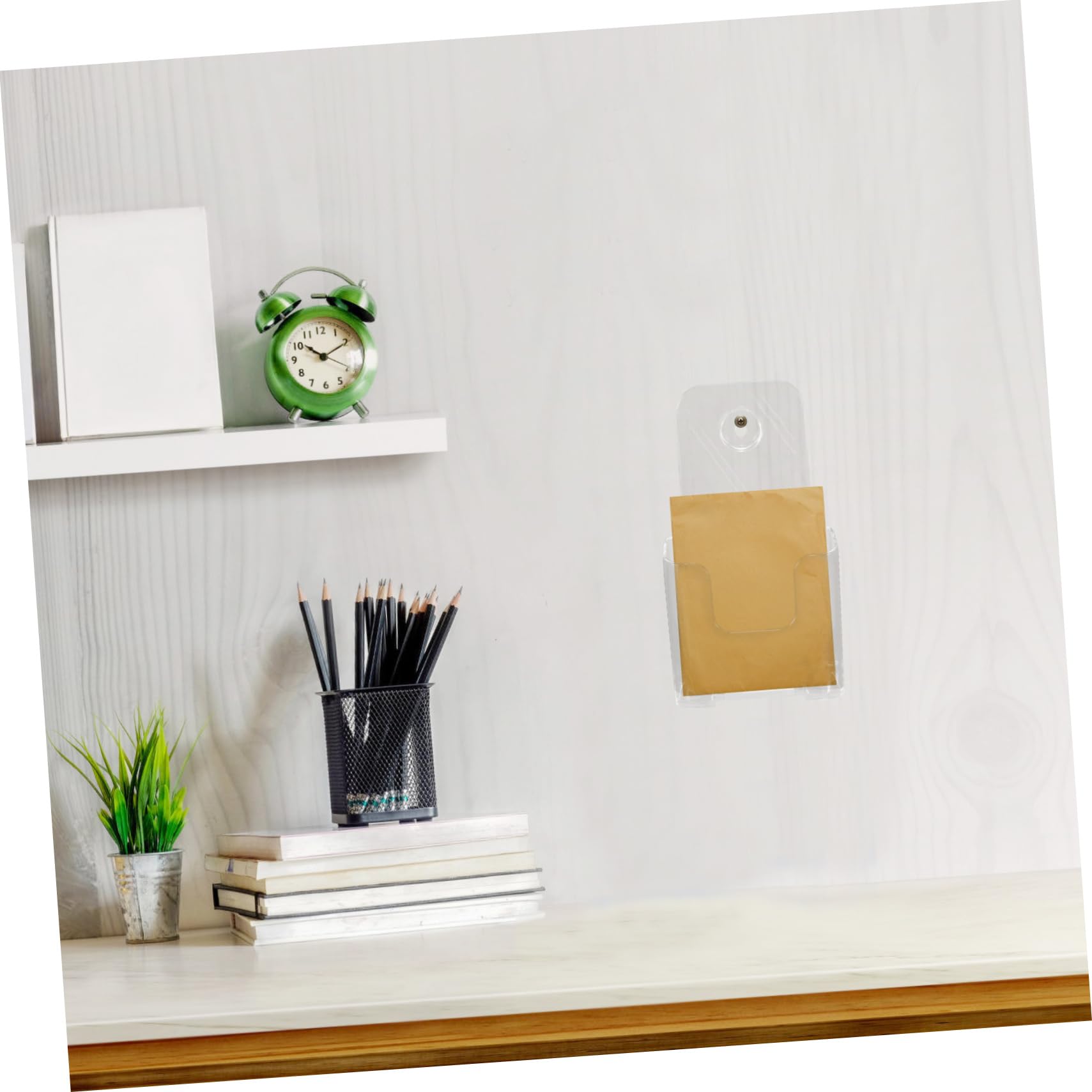 Lurrose 4piezas Soporte Acrílico para Folletos Organizador De Documentos Transparente para Pared y Escritorio Expositor De Materiales Oficina y Estudio