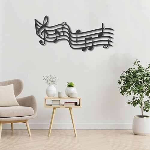 Bisamu Arte de pared con música metálica, notas musicales, arte de pared de metal para colgar en la pared, notas musicales hechas a mano en metal, disponible en Yaxa Costa Rica