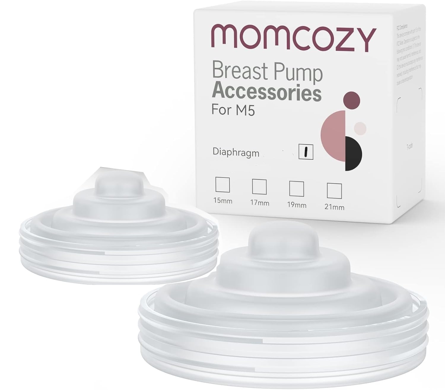 Momcozy M5 Wearable Breast Pump Replacement Diaphragms (2 Pack) | Food-Grade Silicone - main product image