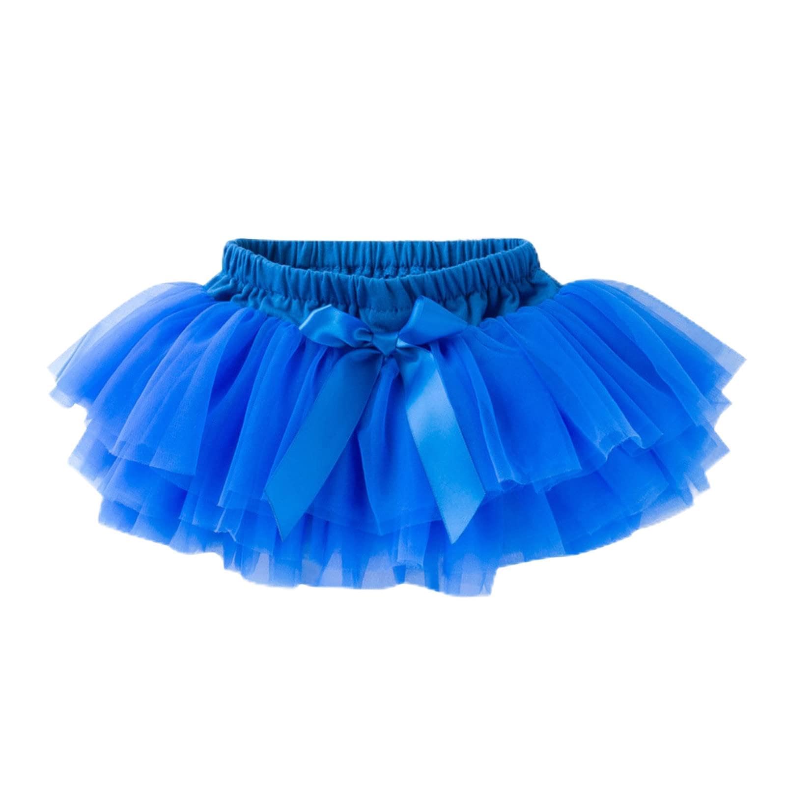 Baby Girls Layered Tutu Tulle Skirt Newborn Infant Bowknot Mesh Tutu Skirts Ballet Dance Party (Dark Blue, 12-24 Months)