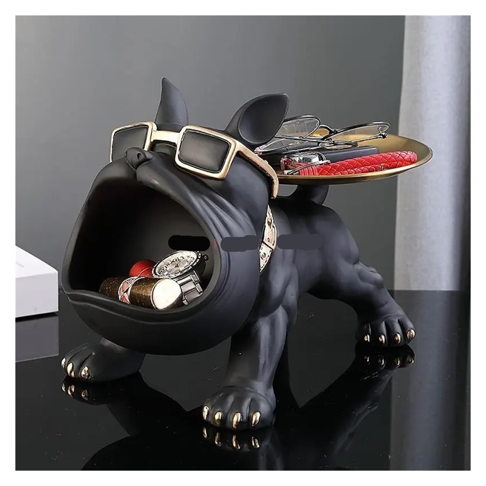 Stiftehalter Niedlicher Stifthalter mit Welpenmotiv, Ornament, Büro-Schreibtisch-Dekoration, Harz, Schreibwaren, Studenten-Aufbewahrungszubehör Für Schreibtische(Black)