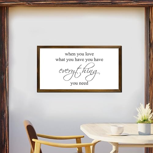 Miniatura 3 de Letrero enmarcado de madera con texto en inglés "When You Have You Have Everything" (When You Have You Have Everything), placa de madera con texto
