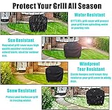 BBQ Covers, Gas Barbecue Cover Waterproof Gas Grill Cover Outdoor Covers for BBQ, Gas Grill BBQ Protection Windproof, Dust Protection, Rip-proof & UV Protection with Storage Bag - 147x61x117cm - Image 6