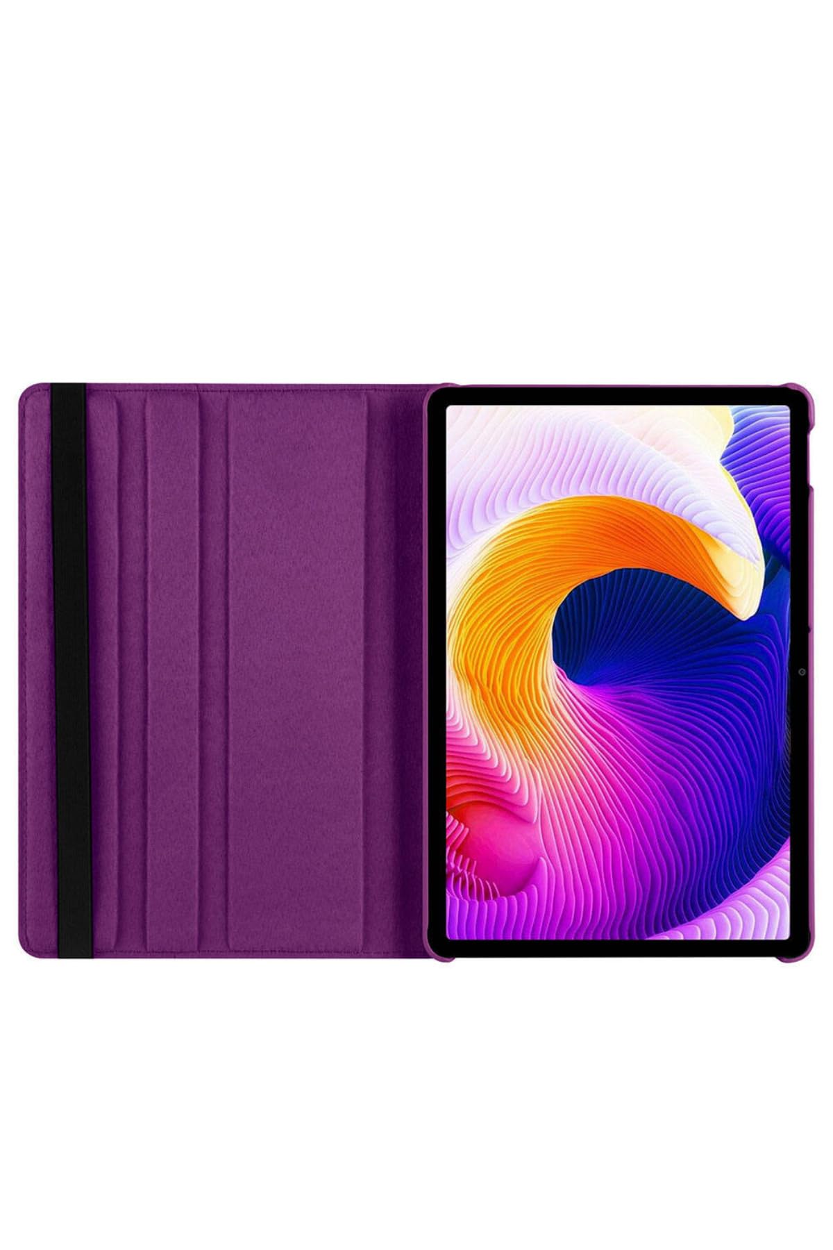 CONSTRAIN - Xiaomi Redmi Pad SE 11 İnç ile Uyumlu Kılıf Yatay-Dikey Standlı 360 Dönebilen Ön Arka Tam Koruma Kapak - Mor