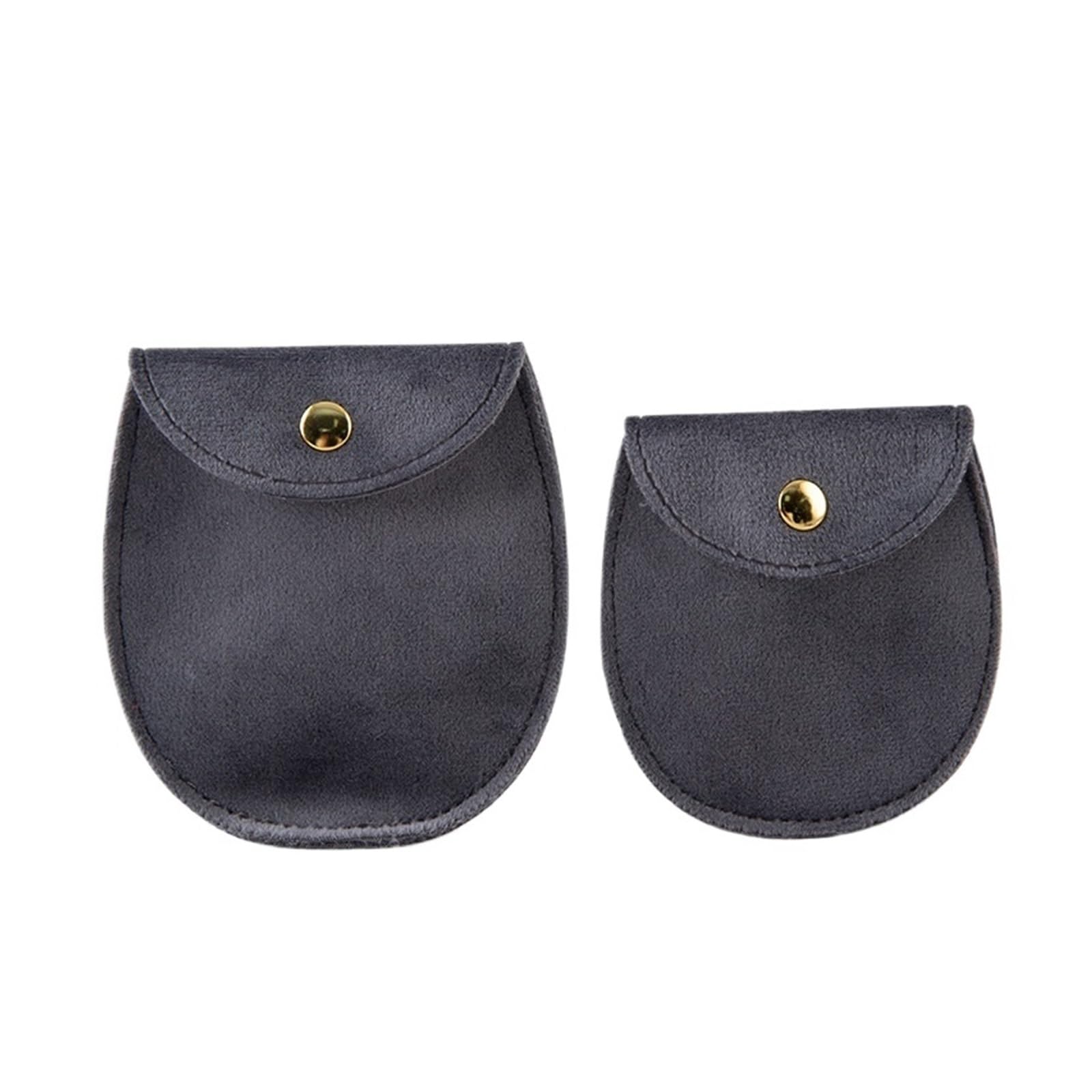LXLAEOANG Velvet Jewellery Pouches Snap Button Jewellery Pouch Fillet Velvet Bag Envelope Jewelry Necklace Bracelet Storage(Grey-9x10cm)