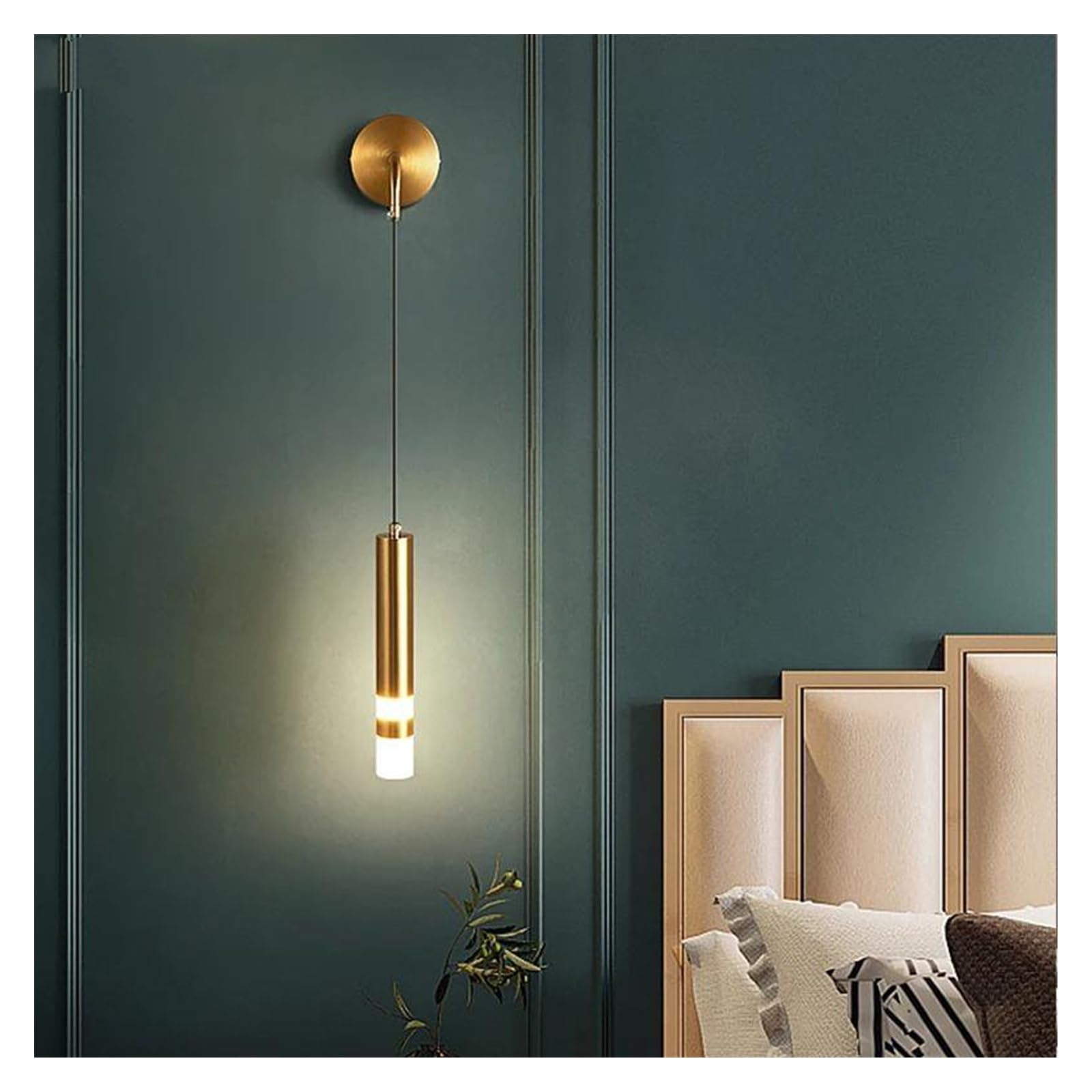 Olskfuh Size_name Led Wall Lamps Reading Light Bedside Hotel Modern Lamp Bedroom Study Stair Sconces,-Brass 1 Head