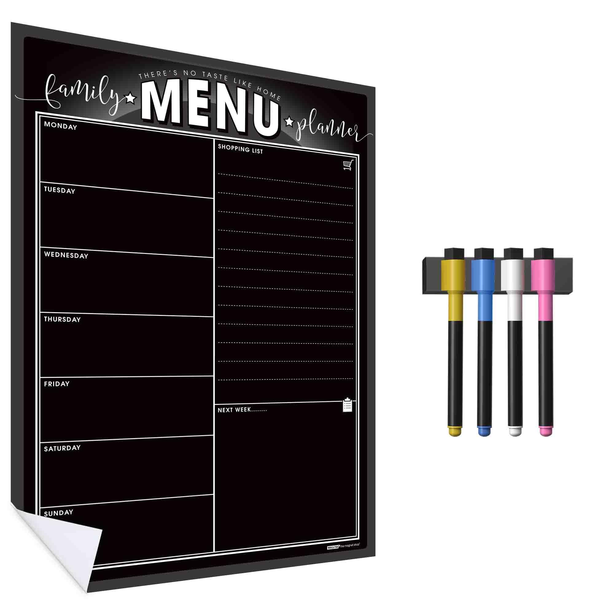 WallTAC Weekly Planner Wall Sticker | Easy-to-Apply and Remove Dry Wipe Whiteboards for Home and Kitchen (Blackboard Family, A2) โ image 1