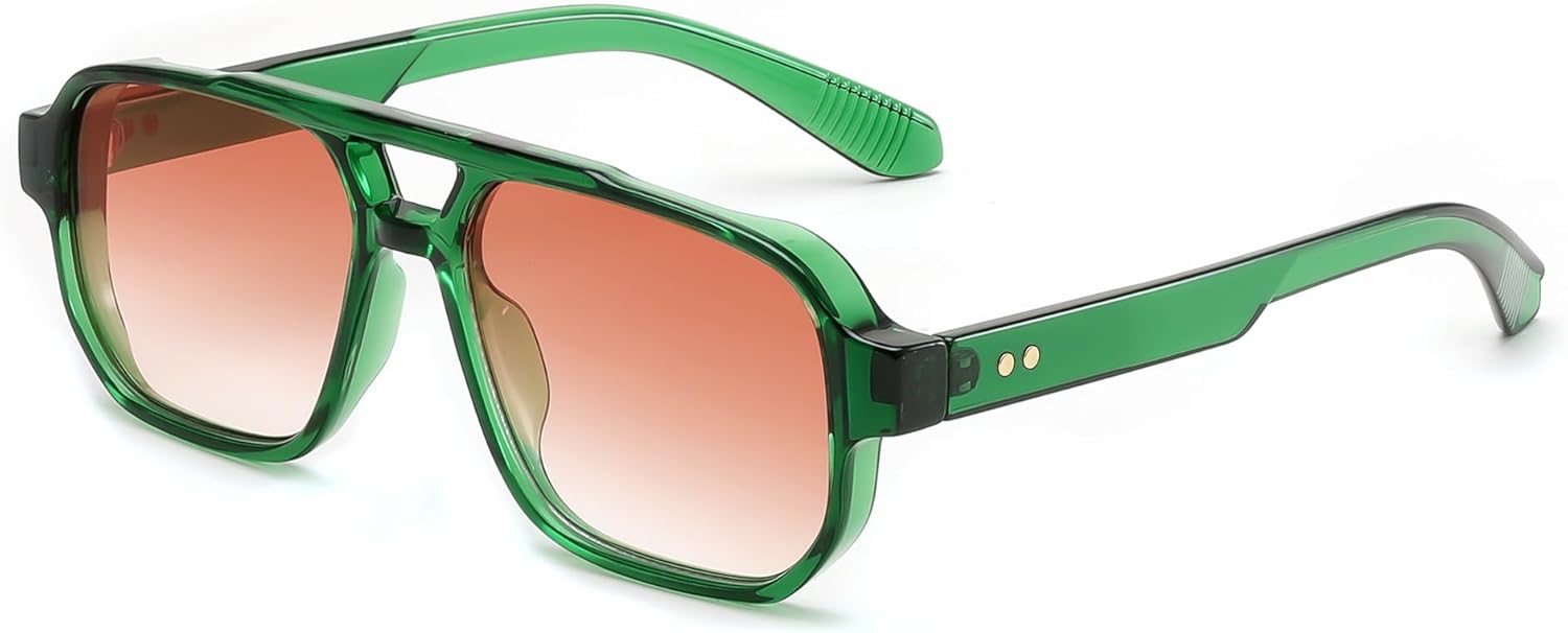 FEISEDY Retro Square Aviator Sunglasses Women Men, 70s Small Vintage Rectangle UV400 Sun Glasses B9120