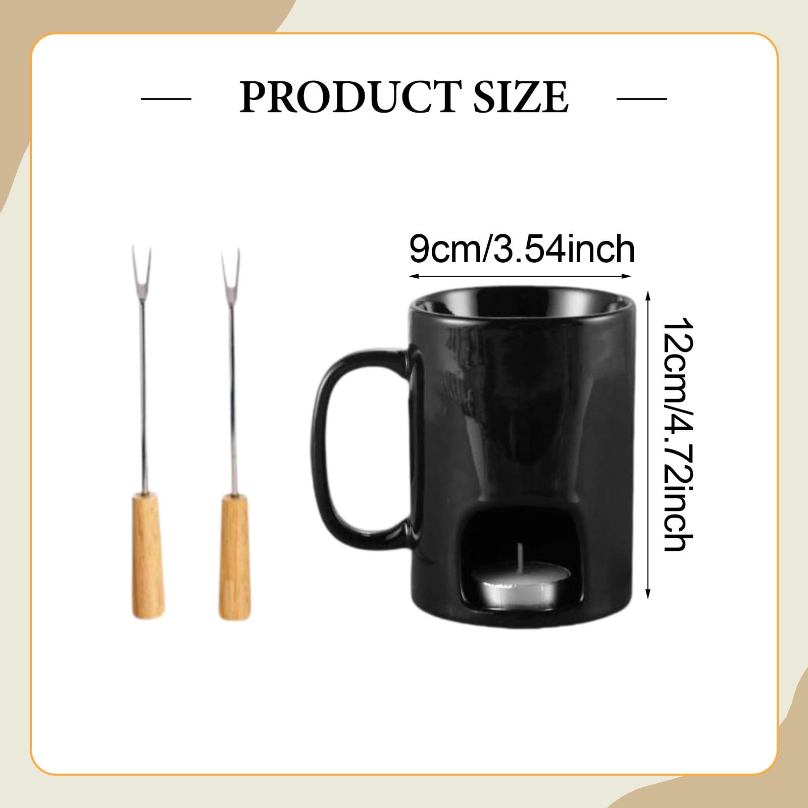 Set per Fonduta con 2 Forchette E Mini Tazze per Fonduta per Un Appuntamento Romantico, Un Matrimonio O Un Compleanno