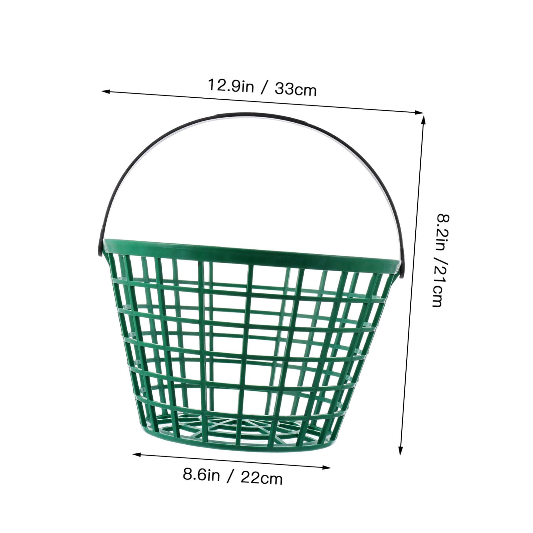 GALPADA Cubo de Almacenamiento para Bolas de Golf de Nylon con Asa Cesta Plástica Ligera y Apilable para Práctica y Transporte de Golf