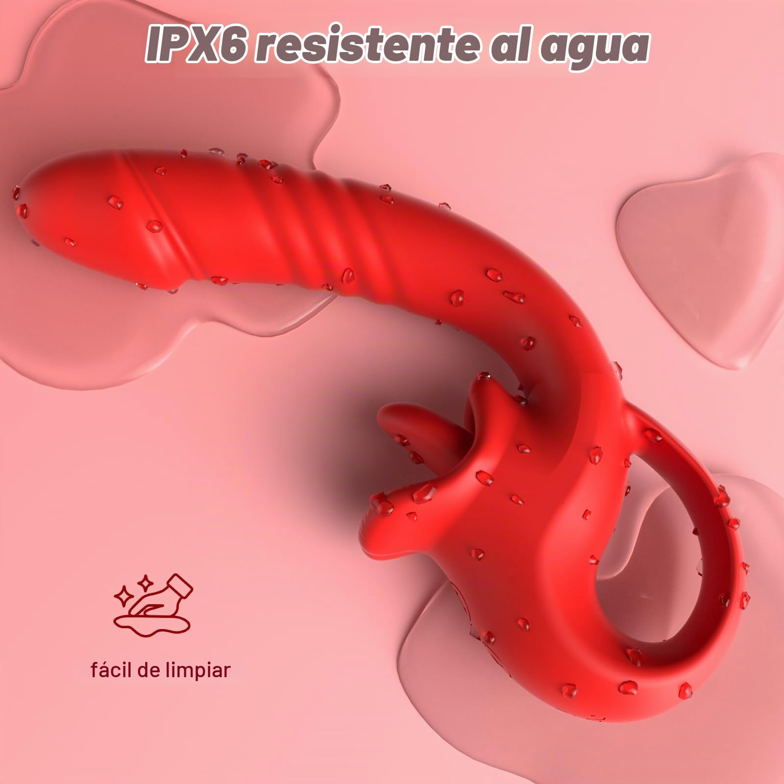 Vibrador para Mujer con Función de Embestida y 10 Modos de Lengua - Juguete Sexual para Estimulación del Punto G y Clítoris, Vibrador de Lengua con Múltiples Patrones