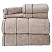 Luxury Cotton Towel Set- Quick Dry, Zero Twist and Soft 6 Piece Set With 2 Bath Towels, 2 Hand Towels and 2 Washcloths By Lavish Home (Taupe / Black)