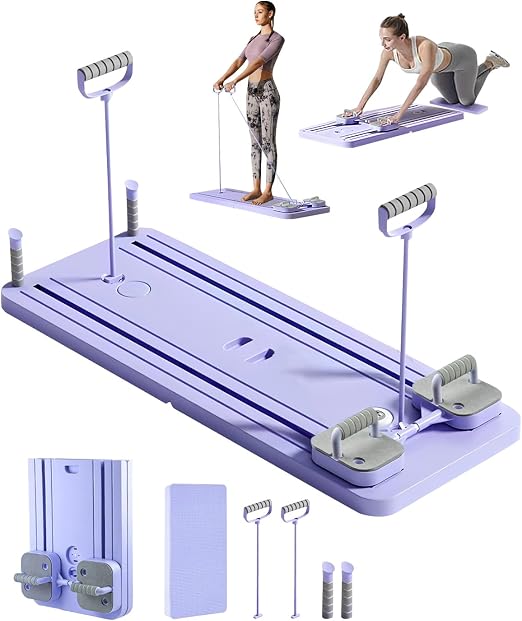 Anuncio patrocinado: Reformer Pilates Plegable, Mini Reformer de Pilates Multifuncional con Temporizador LED y Rebote Automático, Maquina para Entrenamiento en Casa con Base Antideslizante