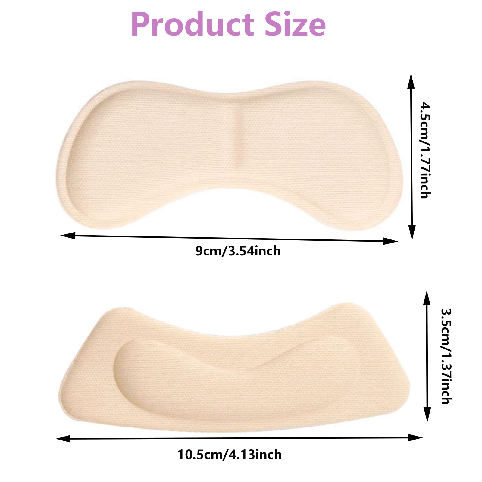 Almohadillas para el talón,8 pares de cómodas taloneras,plantilla autoadhesiva para el cuidado de los pies para zapatos,evitan que los talones rocen y resbalen(Color de piel/negro)