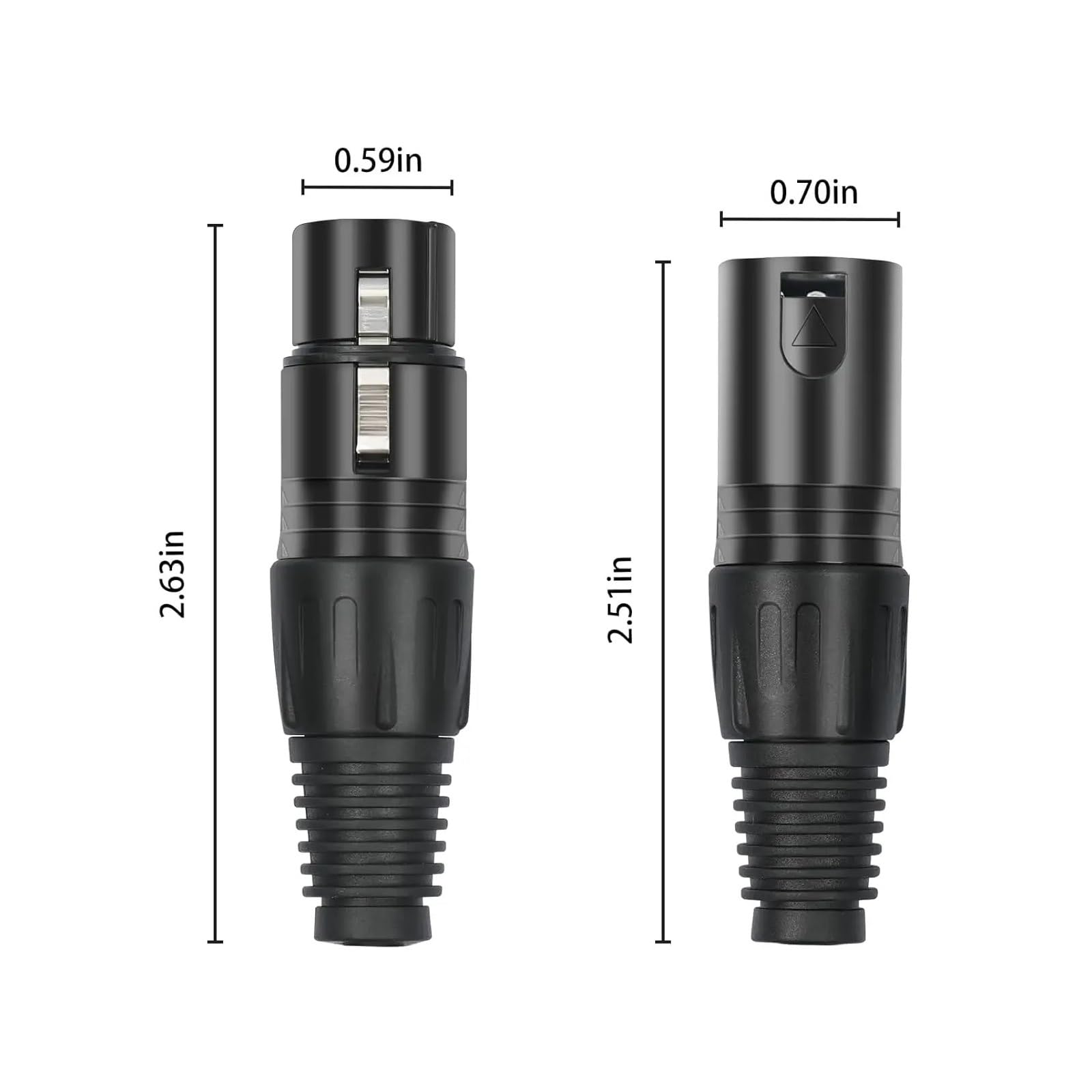 5 paia di connettori XLR a 3 pin maschio/femmina spine audio microfono microfono spina connettore presa DMX nero