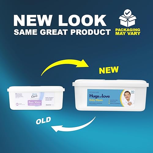 Miniatura 8 de Dynarex Toallitas para bebés, toallitas sin alcohol para bebés con lanolina y aloe para hidratar la piel, cierre a presión, no tejidas y perfumadas,