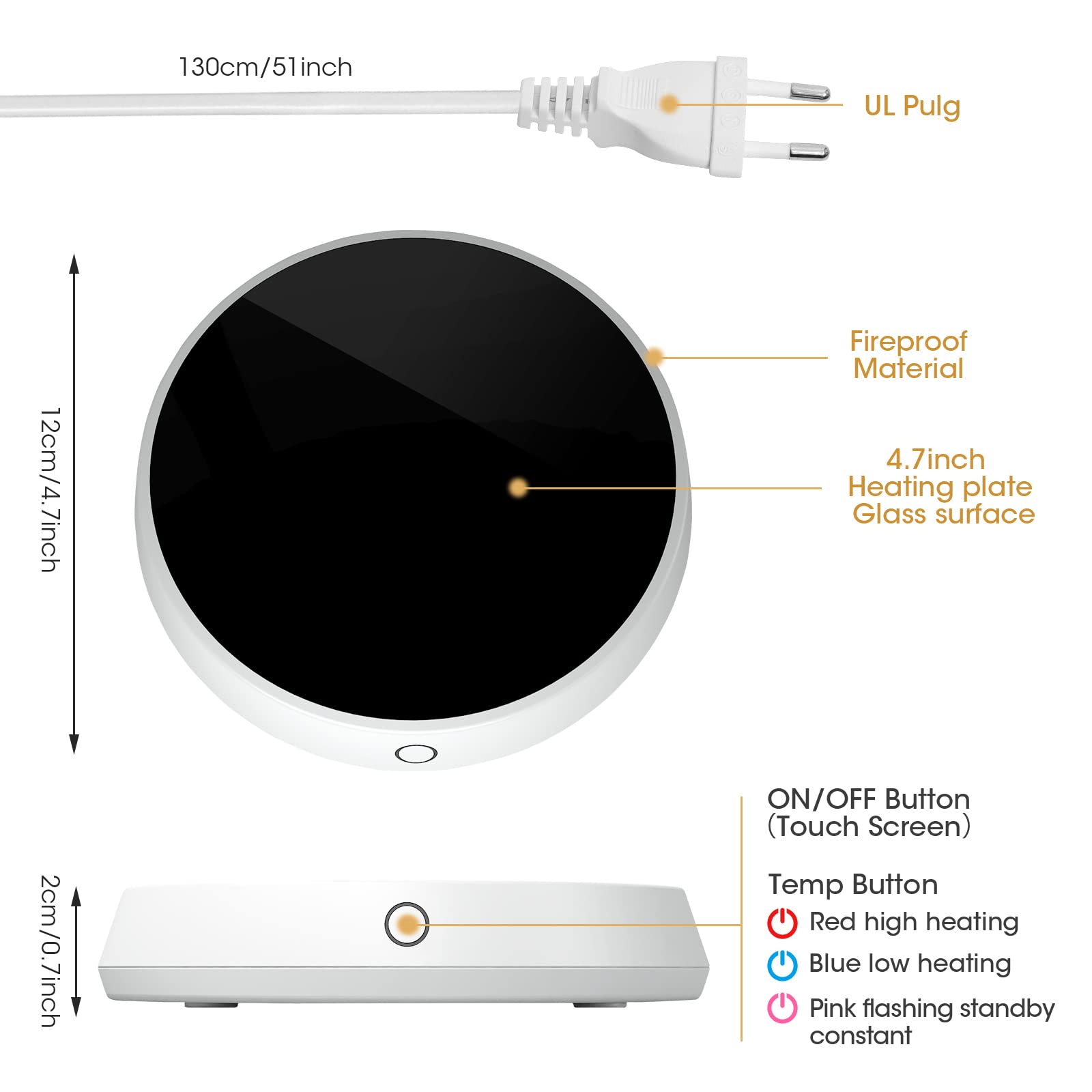 Elektrischer Tassenwärmer Mit Thermostat - Kaffee & Tee Wärmer Fürs Home Office