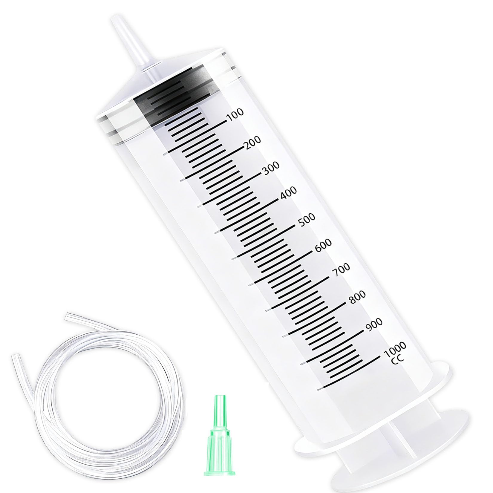 Pompe d'aspiration d'huile 1000 ml seringue avec tuyau | Pompe à main réutilisable pour liquide de frein, huile de transmission, liquide de refroidissement, moteur
