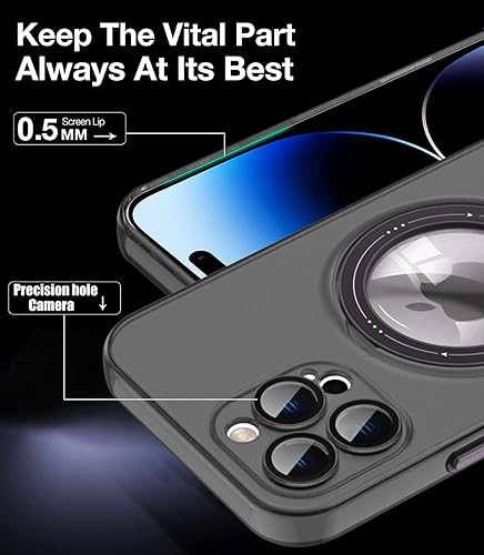 Miniatura 3 de Funda para iPhone 12 Pro Max, [compatible con Magsafe] con protector de lente de cámara y kiskstnad funda protectora ligera y translúcida mate,