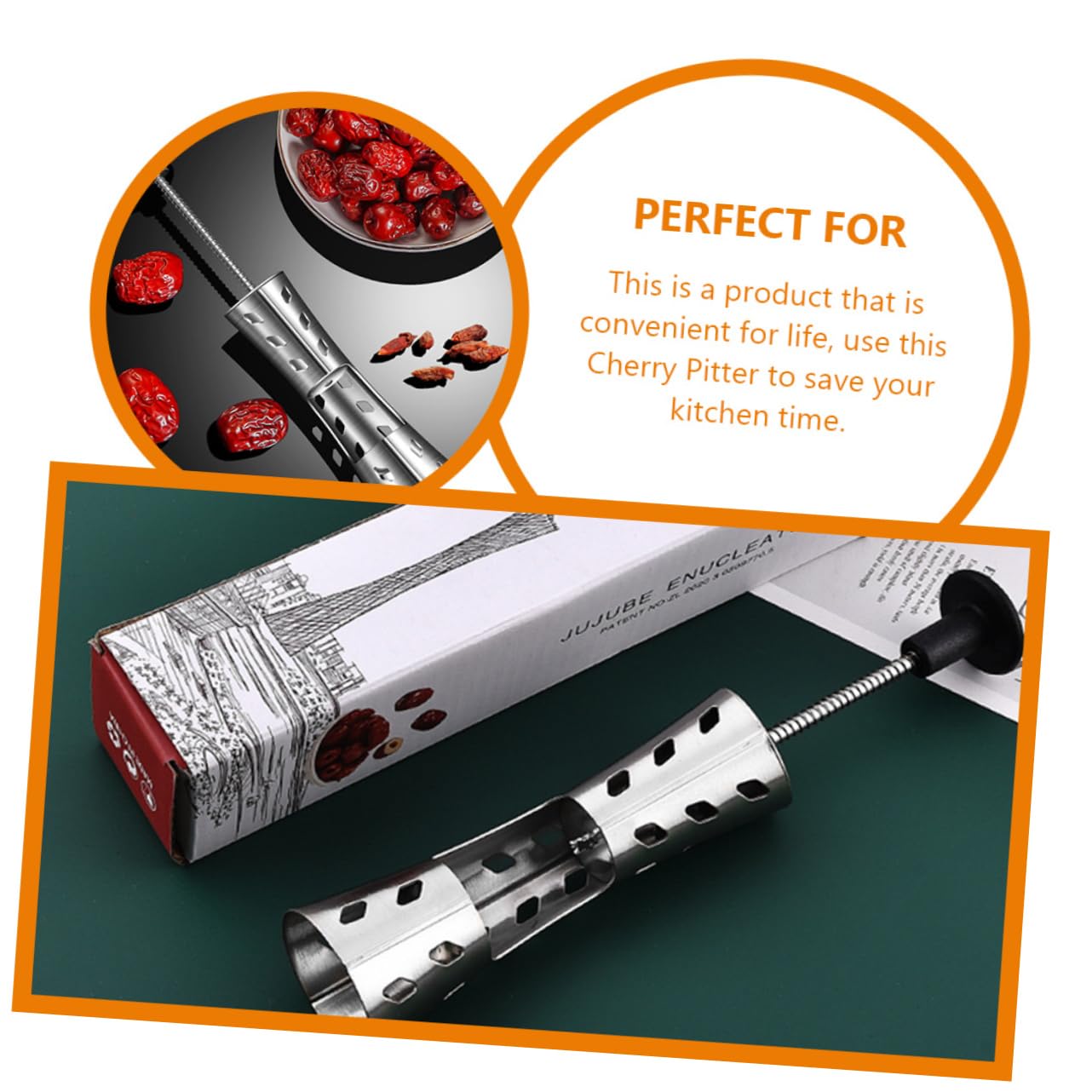 Unomor Jujube Pitter Tool Cherry Core Effortless Cherry Pitting Kitchen Gadget for Home Use Easy to Clean and Maintain