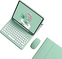 Vista 8 de Funda de teclado para Galaxy Tab S6 Lite de 10.4 pulgadas con teclado y mouse Bluetooth, cubierta de teclado desmontable de color caramelo, llave