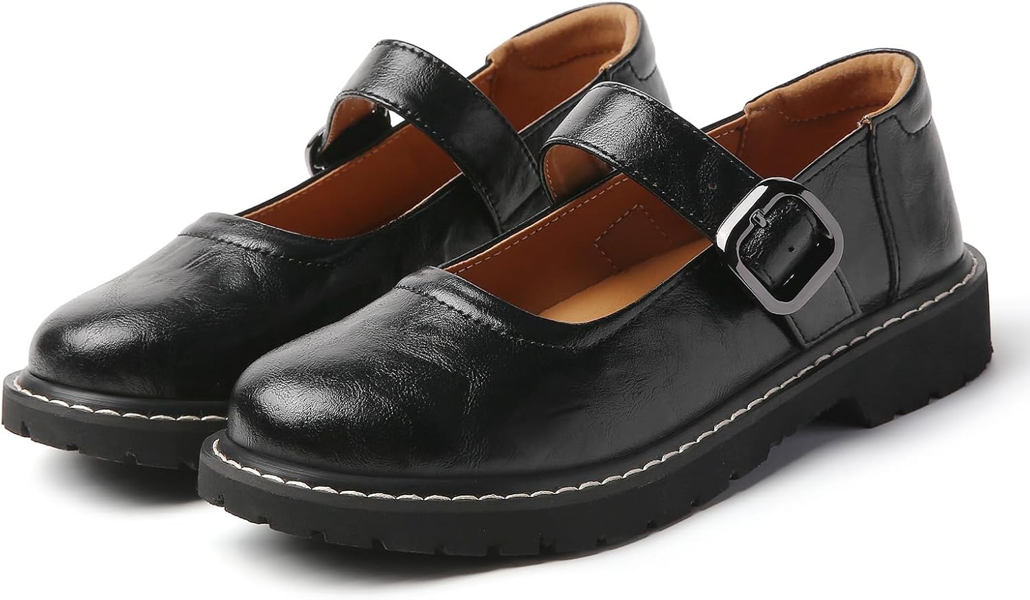 Mary Jane Shoes Women Platform Non-Slip Classics Round Toe Ankle Strap Comfort Casual Oxford Dress Work Mary Jane Flat Shoes - Image 7