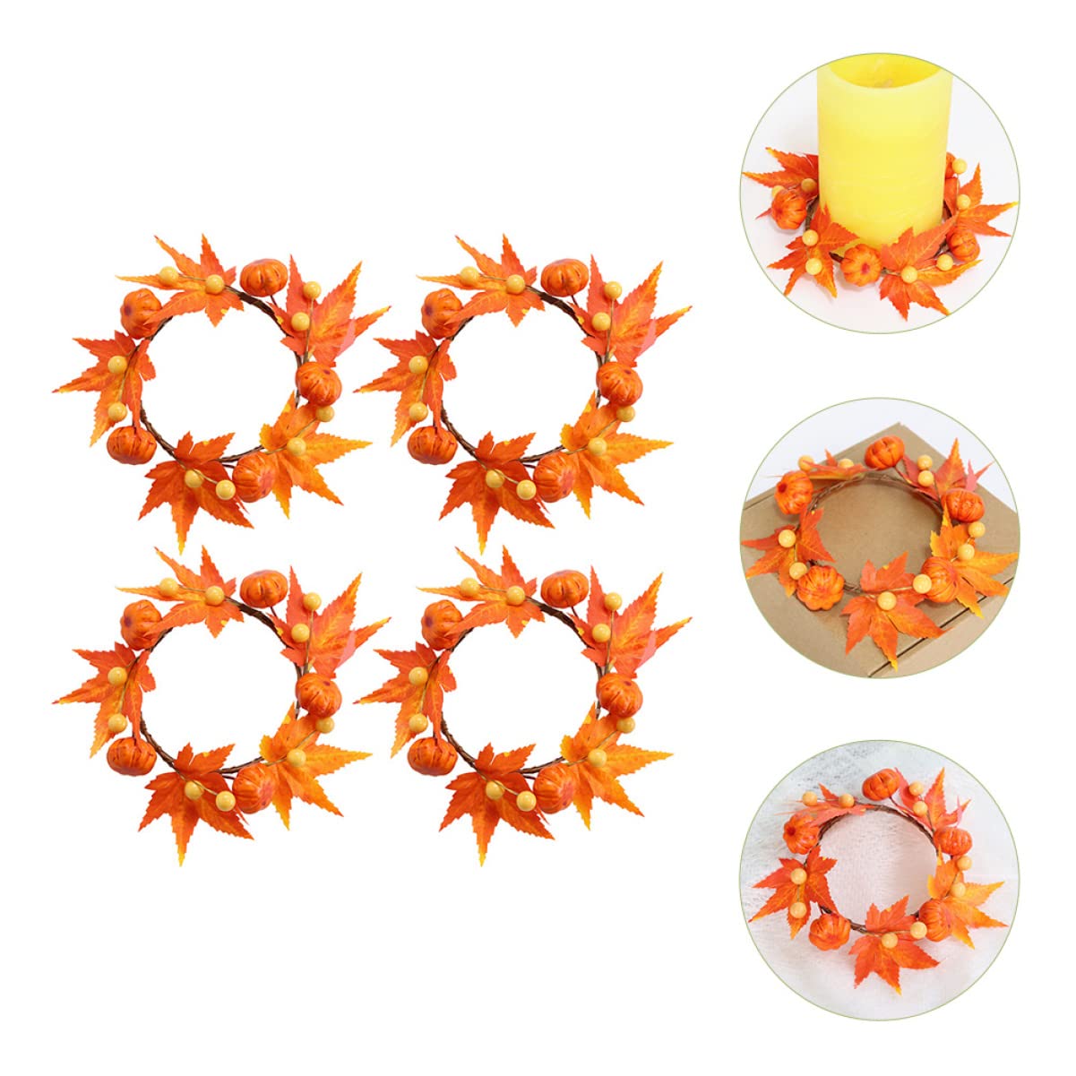 Cabilock 4 Juegos De Velas De Halloween con Forma De Y Hojas De Arce para Decoración De Fiestas De Navidad Y Acción De Gracias (4 Unidades)