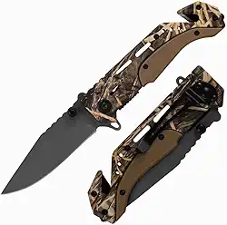 Canivete Esportivo C139G3 Dobrável Aço Inoxidável Quebra Vidro Cortador de Cinto Segurança Clip de Bolso Resistente Compacto Ideal Camping Pesca Esporte