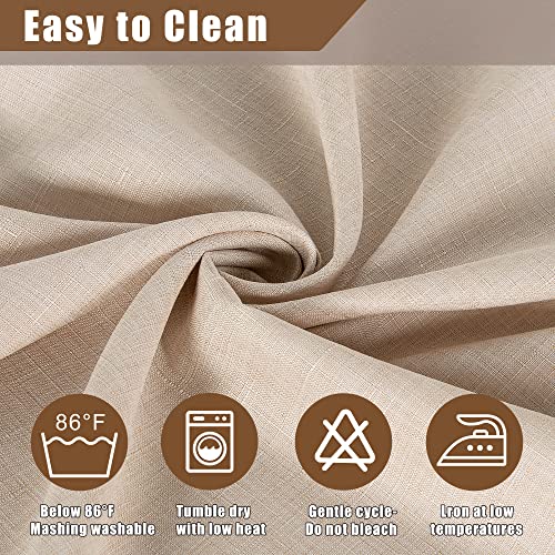 Fitable Faux Linen Beige Tablecloth Rectangle 60 X 84 Inch - Fabric Neutral Table Cloth For 6 Foot Tables, Faux Burlap Kitchen Table Cover For Dining, Party, Farmhouse, Outdoor Picnic, Camping #TOP4