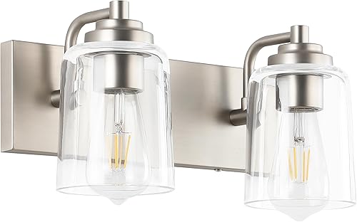 Miniatura 31 de 7600 Vanity Lighting Fixtures, Negro Bronce negro,Base larga de níquel cepillado,Pantalla de vidrio lechoso-base larga de níquel cepillado,Níquel