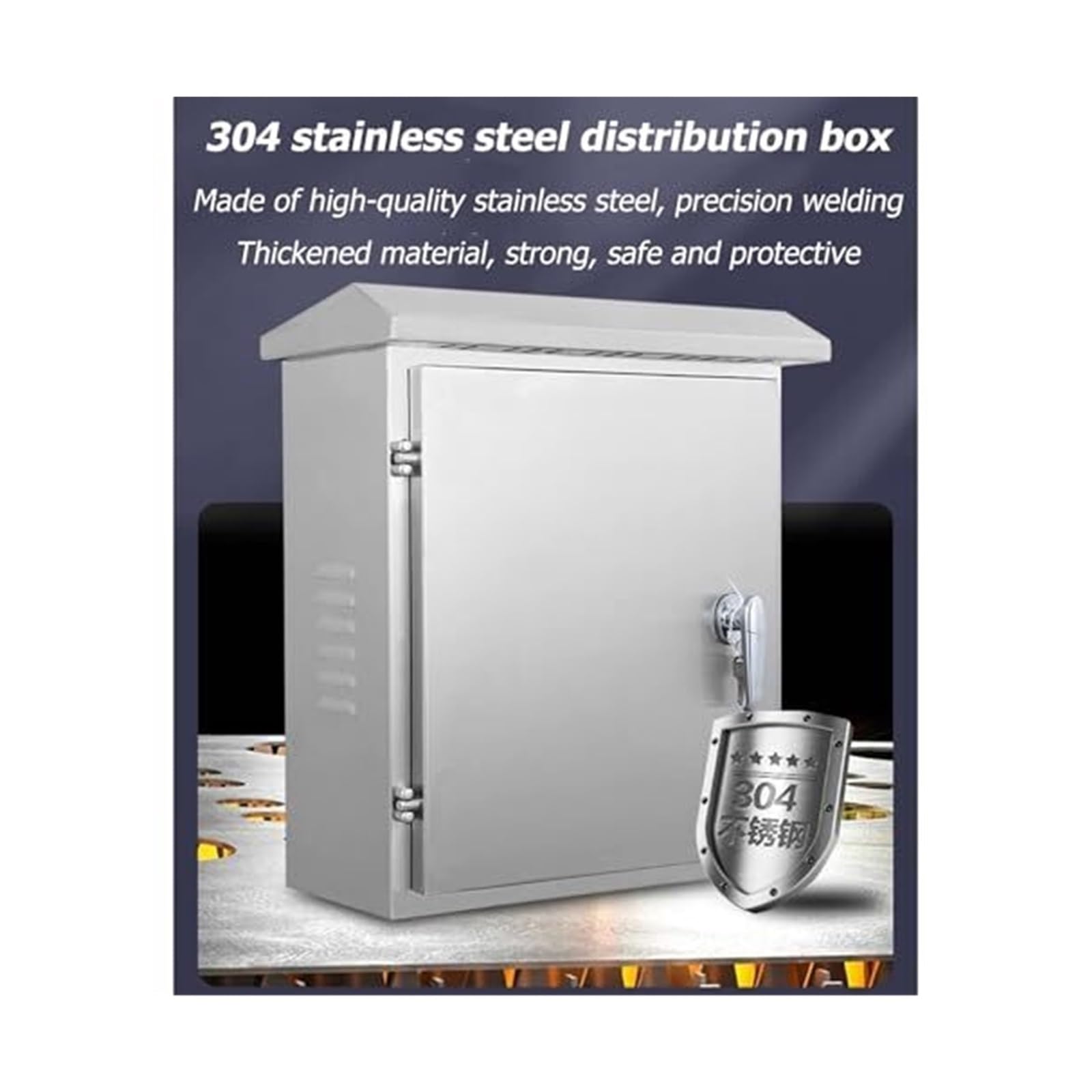 XBTGS Caja de contador eléctrico, caja de conexiones eléctricas de acero inoxidable, resistente a la intemperie, cerradura de seguridad, varios tamaños, 40 x 20 x 50 cm