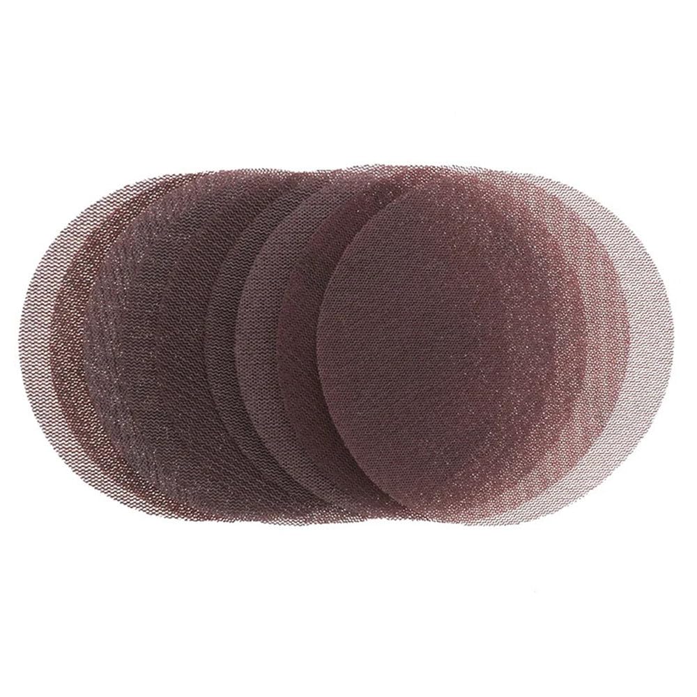 Dischi abrasivi a Maglia da 5/6 Pollici Senza Polvere, 10 Pezzi, Carta vetrata per lucidatura e smerigliatura con Gancio e Passante, Grana 60, 6 Pollici, 10 Pezzi