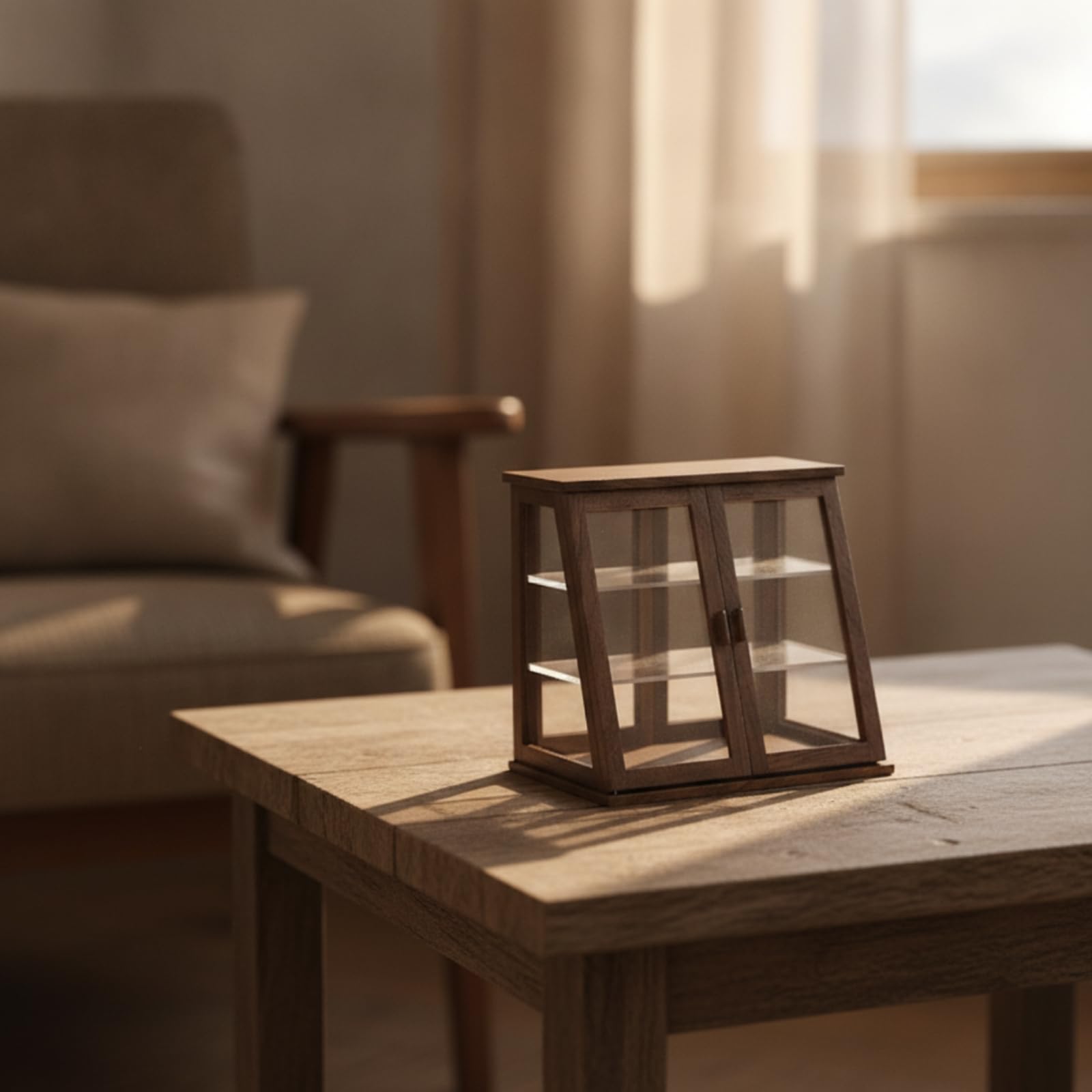 Vetrinetta in Miniatura Trasparen Mobile Portaoggetti Semplice Armadietto per Collezionisti, Appassionati di da, Stile B