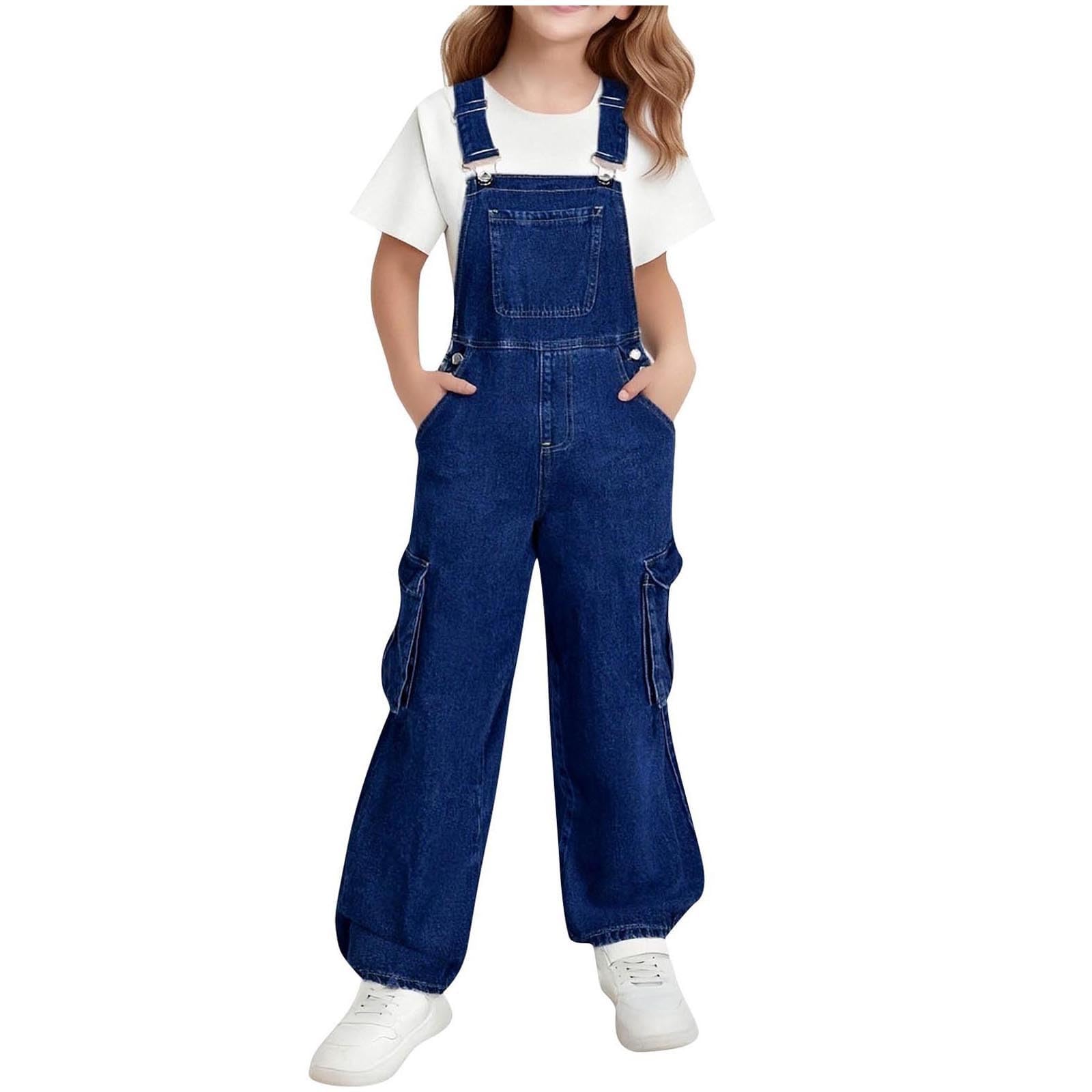 Kids Denim Overalls Latzhose - Adjustable Straps, Multiple Pockets, Unisex Jumpsuit Playsuit For Casual Play, Daily Wear & Outdoor Activities