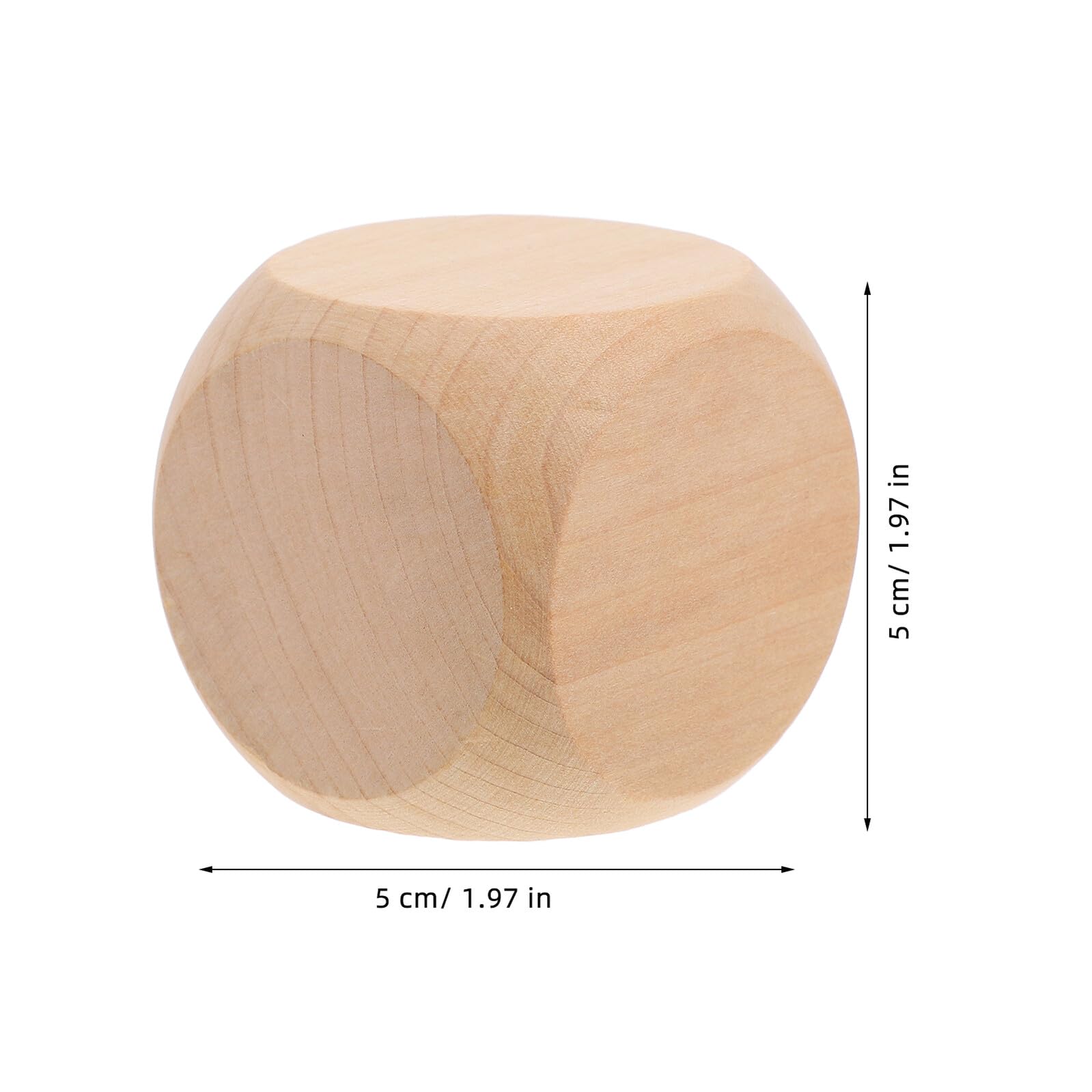 Lot de 8 Dés Carrés en Bois Beige Vierges à 6 Faces Coins Arrondis, Surface Lisse, pour Jeux de Dés, Bricolage DIY et Soirées Entre Garçon et Filles et Adultes