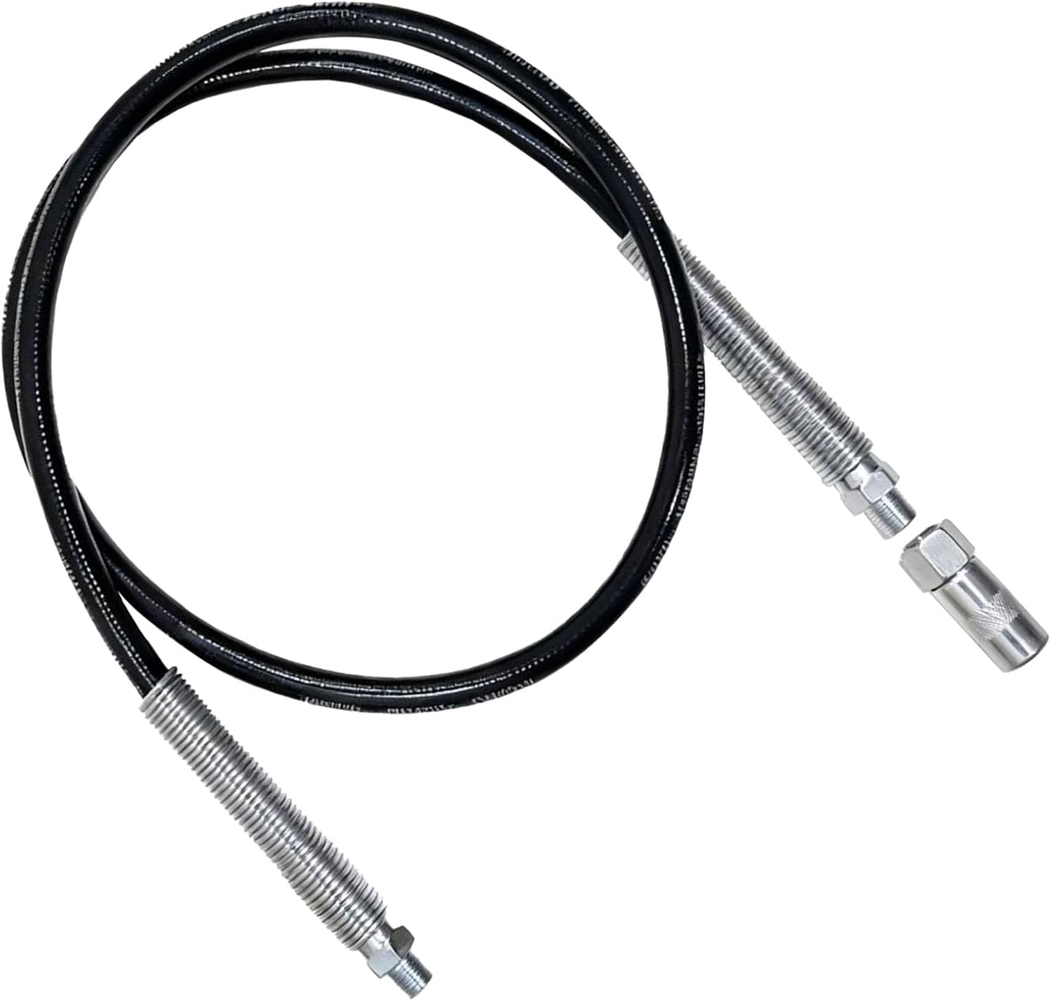 DCGG5703-42 Grease Gun Hose for Dewalt Double Spring Flex Hoses, 42" Grease Gun Flexible Hose Extension with Grease Gun Coupler 10000PSI 1/8" NPT Threads Grease Gun Fittings