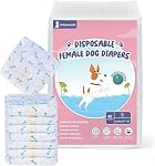 Jollywoods Female Dog Diapers 48 Count, Disposable Safe Diapers with Wetness Indicator, Super Absorbent Leakproof, Puppies, Females in Heat, Excitable Urination, Urinary Incontinence Protection L