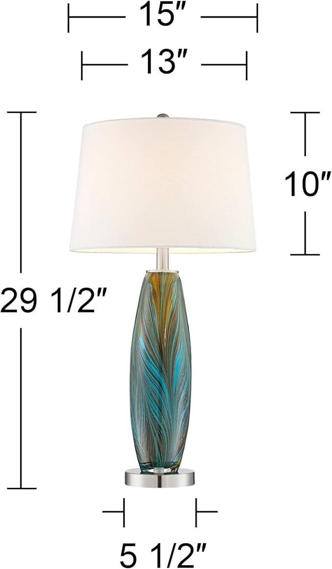 Lámpara de Mesa 360 Lighting Azure Moderna 29.5" Azul y Marrón miniatura 4
