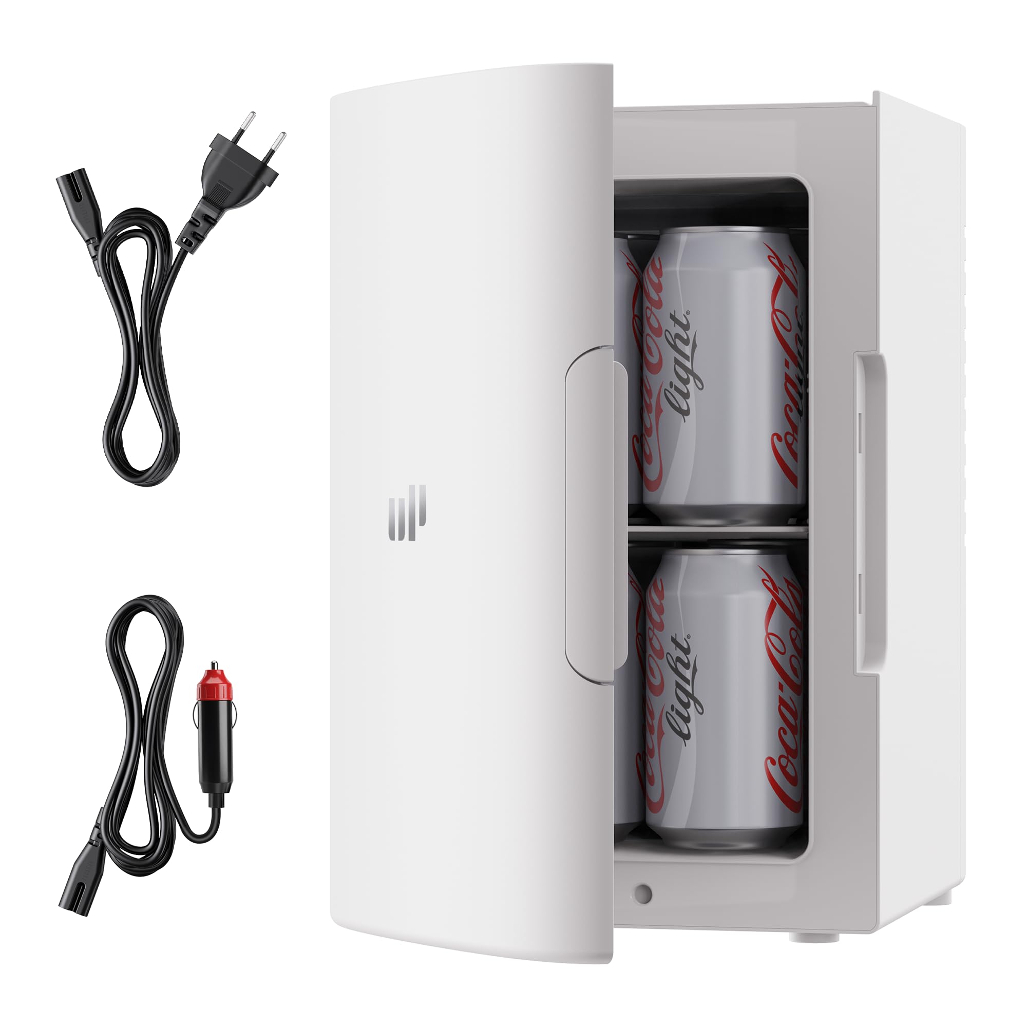 Upstreman Mini Nevera 6 litros, 12V 220V Fridge Portatil para Habitacion Oficina Coche Caravanas Camping, Función Enfriamiento y Calentamiento, para Skincare Red Bull Cosmeticos Coca Cola, TR6