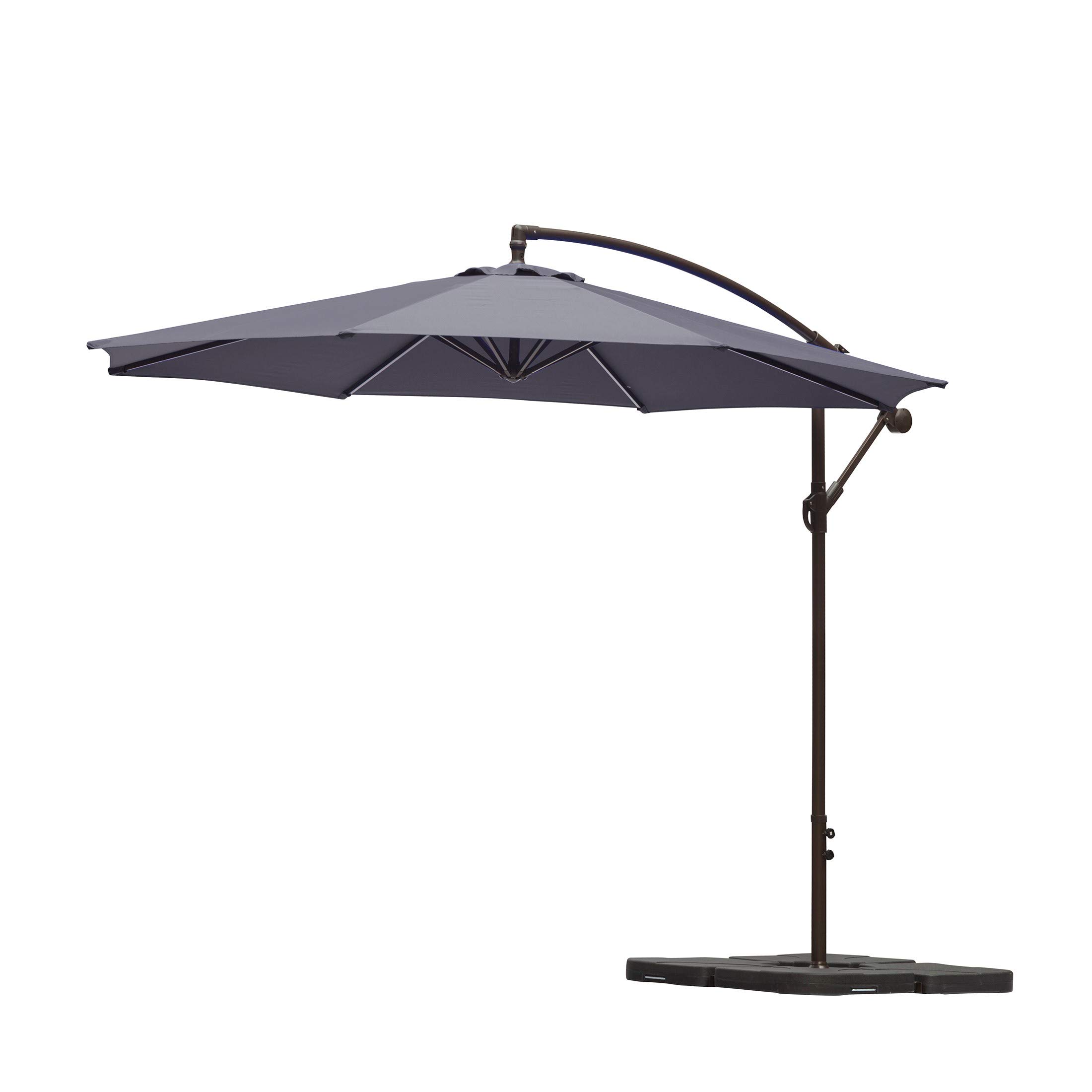 WestinTrends Julia 10 Ft Cantilever Umbrella Outdoor Patio Shade Market Hanging Offset Umbrella with Infinite Tilt and Easy Open Crank Lift, Gray