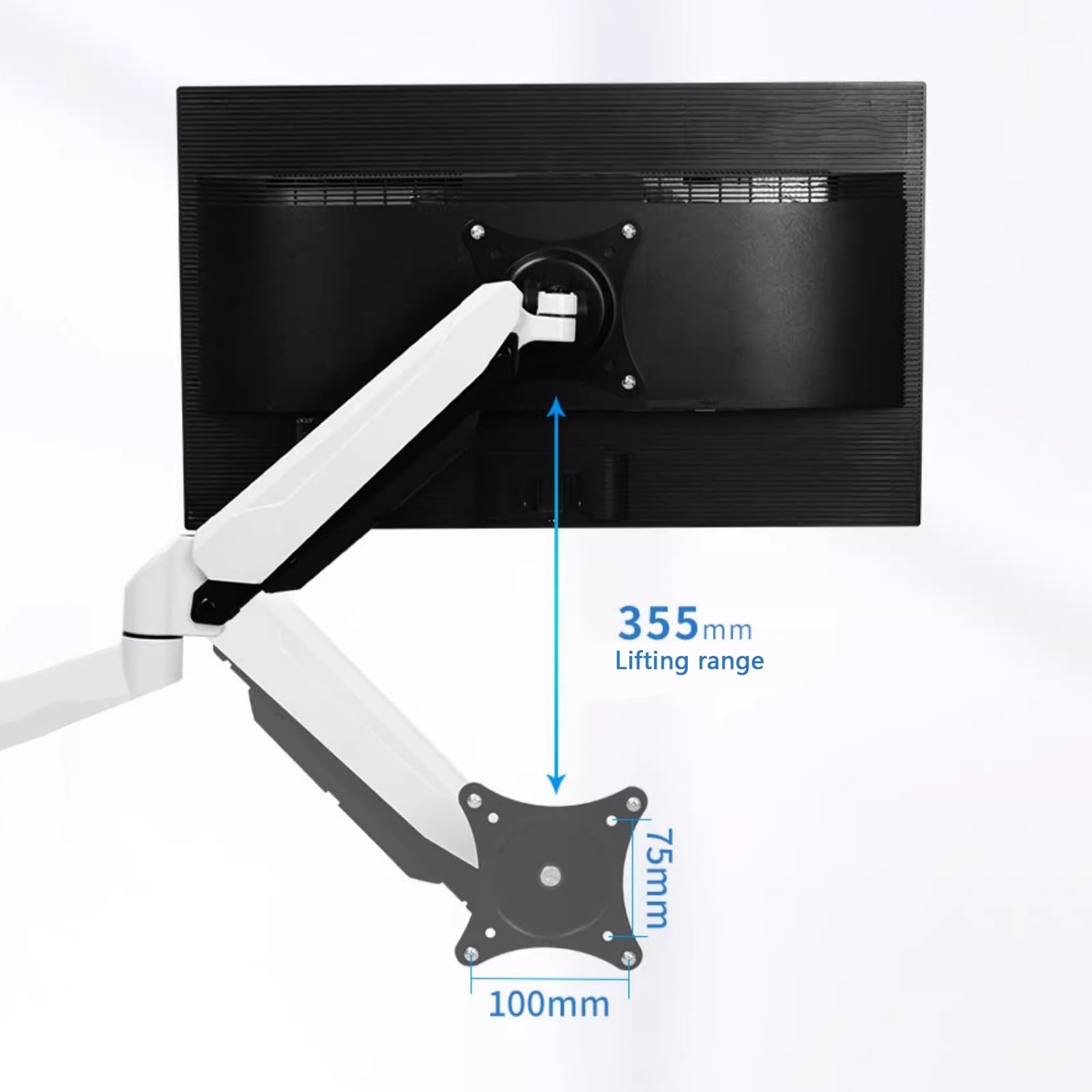 Single Monitor Mount, Adjustable Monitor Arm Desk Mount, Full Motion Monitor Arm with C-clamp And Cable Management, Fits 15"-32" Screen, Holds 17.6lb(200mm)