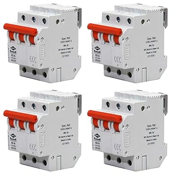 HPL Rakshak Miniature Circuit Breakers (MCB) Isolator 63A Three Pole 4Pack