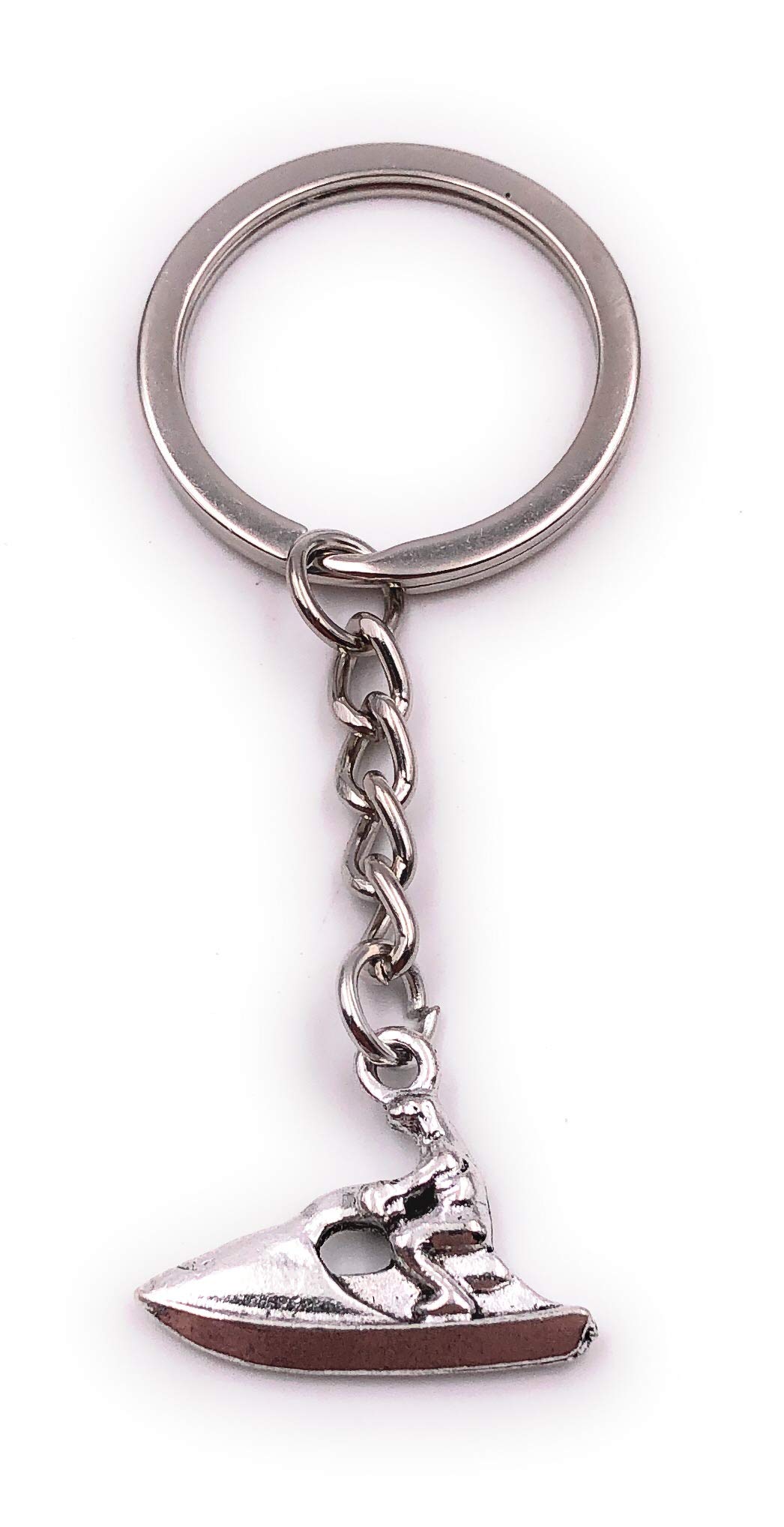 H-Customs Silver Jet Ski Jet Boat Watermottor Rider Keychain Pendant