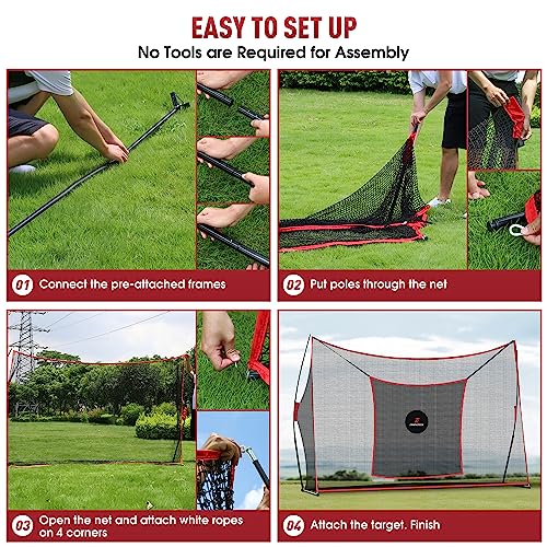 Franktech Golf Hitting Net Heavy Duty Golf Practice Net For Backyard Driving Golf Net With High Impact Chipping Hitting Target Golf Driving Practice Net Include Carry Bag Golf Balls For Indoor Outdoor #TOP4