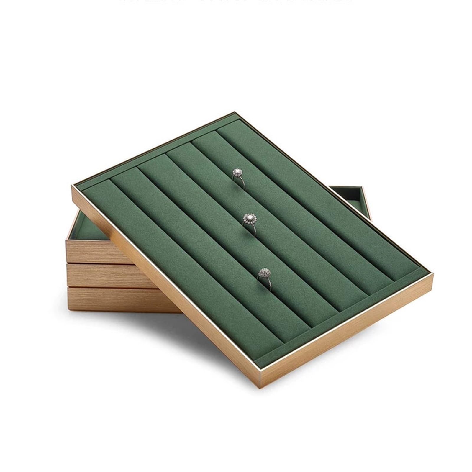 Stojak na biżuterię Microfiber Rings Holder Tray with Metal Frame